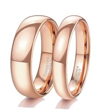 2-8mm Engagement Ring for Women Tungsten Wedding Promise Ring for Her Rose Gold