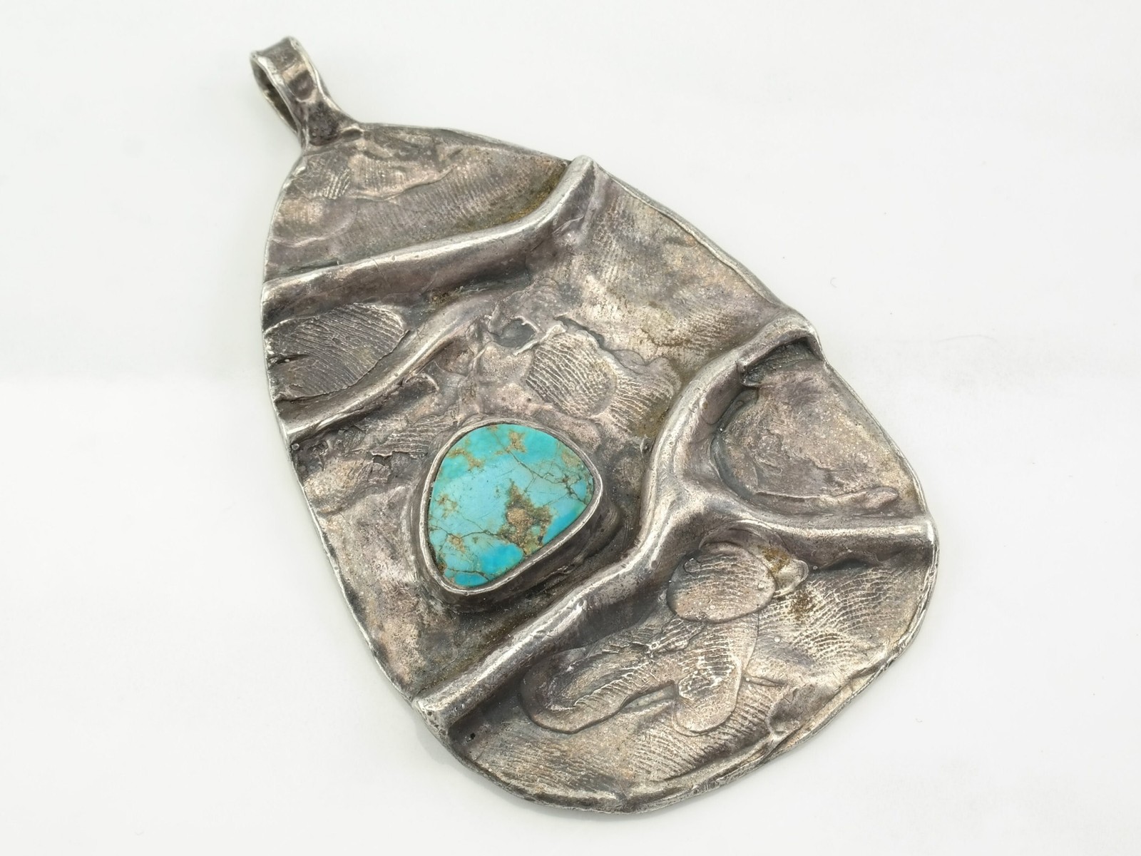 Brutalist Abstract Turquoise Statement Sterling S… - image 3