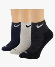 NIKE Socks Unisex 3-Pk Dri-FIT Quarter Socks L W 10-13 / M 8-12 SX6890-100 NWT