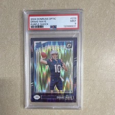 Panini Donruss Optic Rated Rookie #229 Drake Maye Purple Shock PSA 9 Patriots