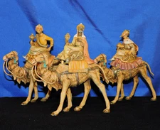 Fontanini Italy 1983 Three Kings Wise Men Riding Camels 6.5" Nativity Figurines