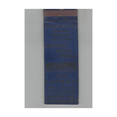 The Topmast Restaurant Matchbook Cover Rockport MA