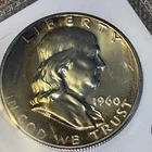 1960 50c Franklin Silver Half Dollar - Colorful Toning Proof Issue