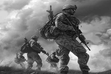 US MILITARY ARMY AIR FORCE SOLDIER STRETCHED CANVAS WALL ART READY TO HANG MC19