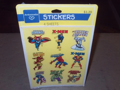 VINTAGE MARVEL SUPER HERO HALLMARK STICKERS RARE AVENGERS NEW SEALED GEM M 1983