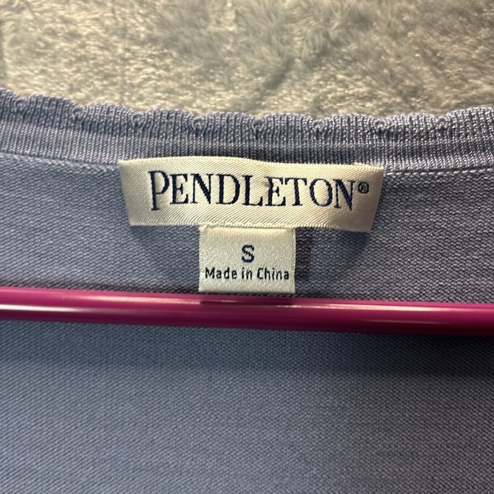 Pendleton Blue Button Front Cardigan Sweater Scal… - image 2