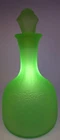 Vintage Hocking Uranium Satin Glass Decanter with Stopper in Cameo Pattern 10"