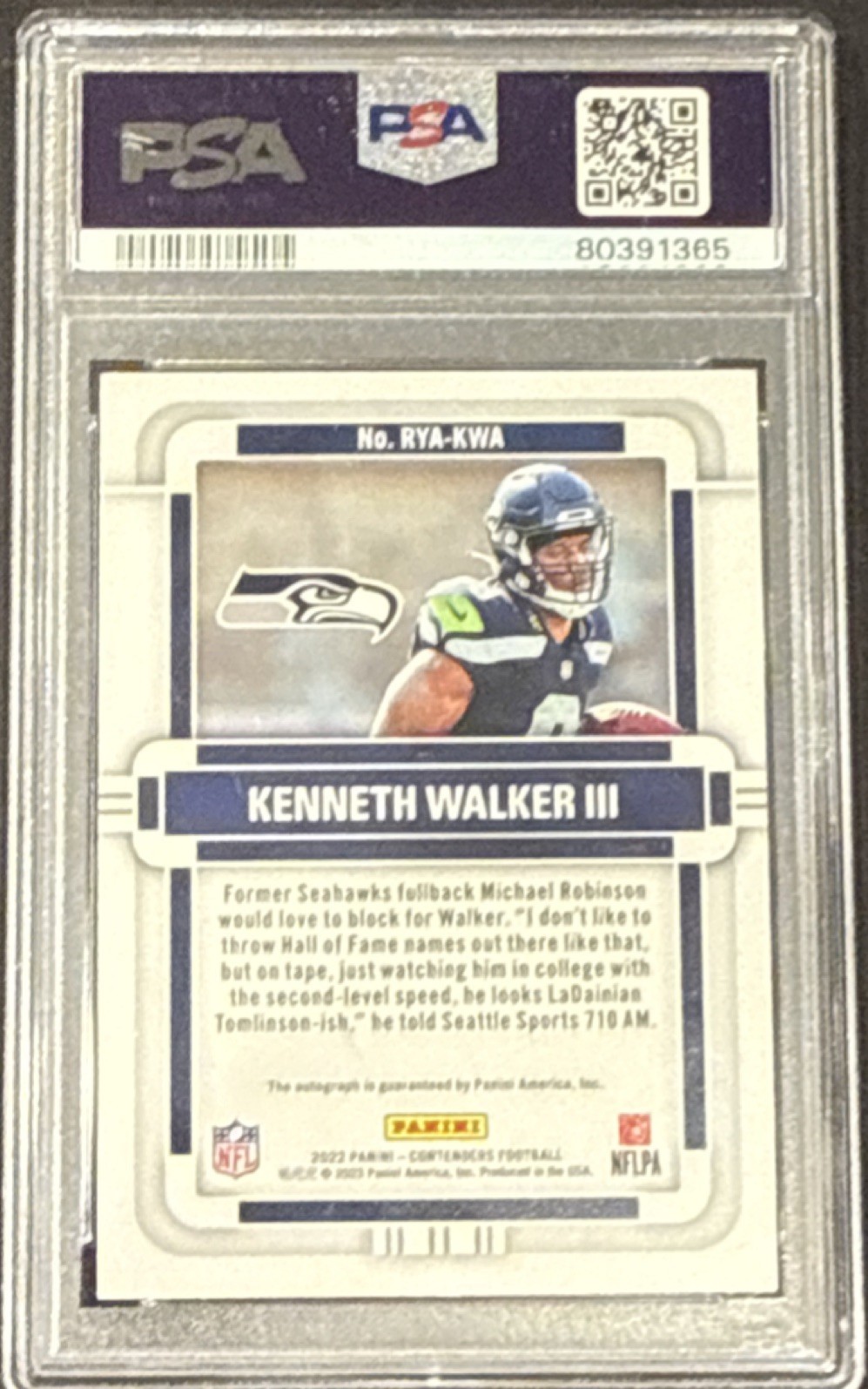 Kenneth Walker III Panini Contenders Rookie of the Year Contenders Autographs Rps #RYAKWA Gold