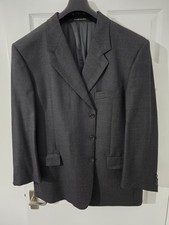 Daks Simpson (Jermyn St) Pure Wool Hopsack Jacket 46. In dark blue/grey colour.