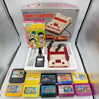 Famicom Console Nintendo Family Computer FC CHV-001 Boxed +10 Games NES Tested