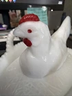 Vintage Westmoreland Milk Glass Hen on a Nest Basket Covered Dish