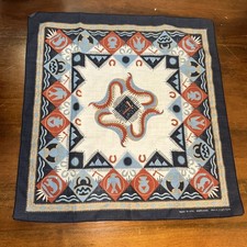 Vtg Handkerchief Southwestern 22' x 21' Made in USA RN #14193