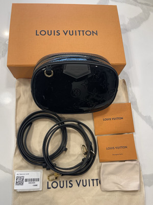 LOUIS VUITTON waist bag belt monogram vernis Black enamel Used