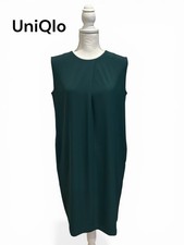 UniQlo Hunter Green Summer Sleeveless Dress With Pockets, Size S