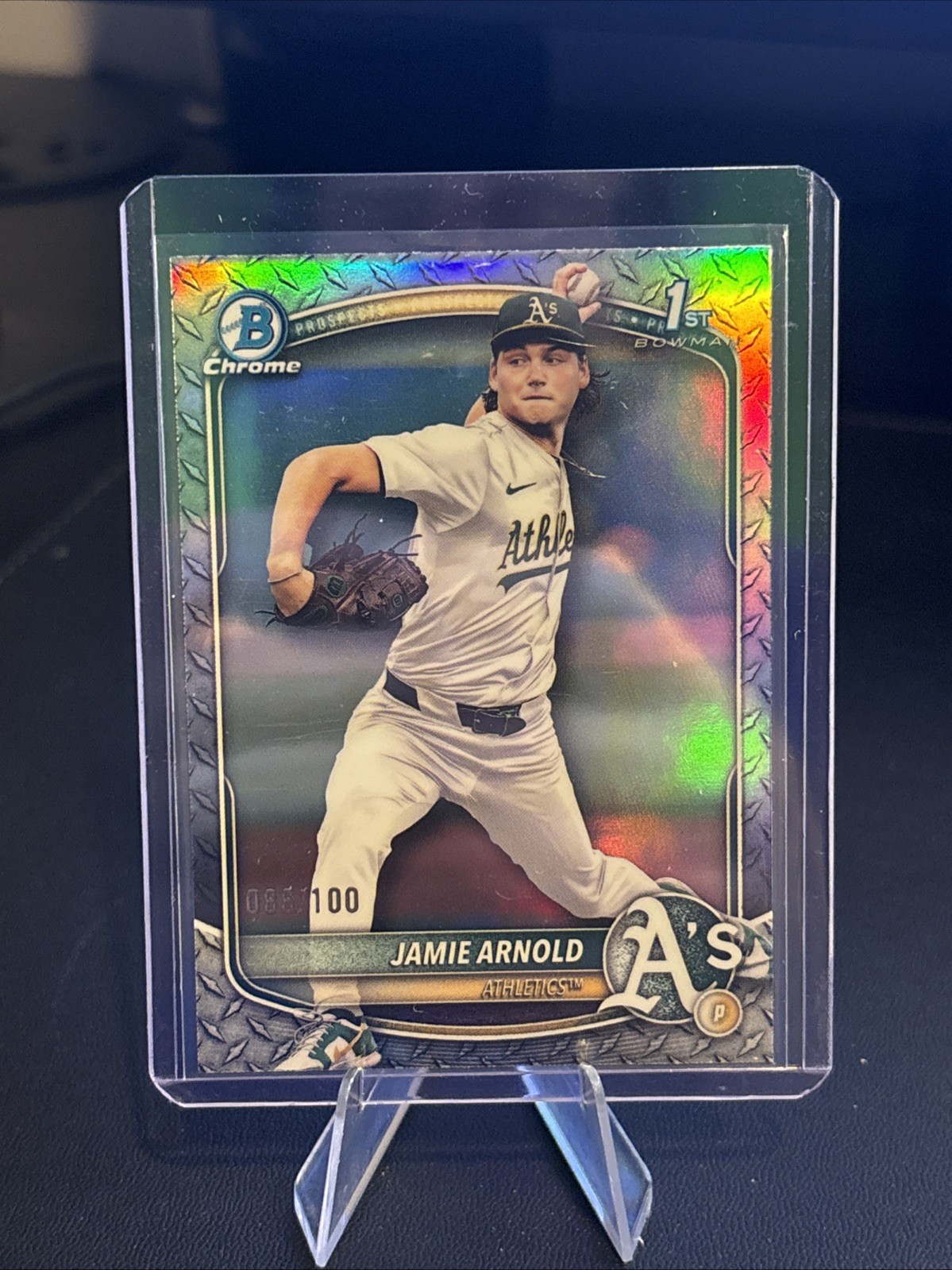 2025 Bowman Draft - Chrome Jamie Arnold #BDC-30 Steel Metal Refractor /100 (RC)