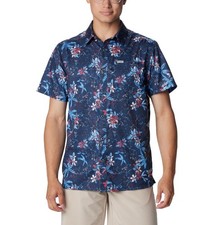 Columbia Men  s Super Slack Tide Camp Shirt Short Sleeve New