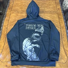Jesus Hoodie "Forgive Them Father" Large Back Print Men's XL