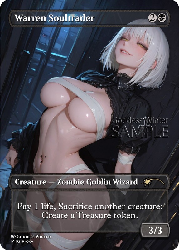 MTG - Warren Soultrader - Fanart Borderless Style - EDH / Playtest