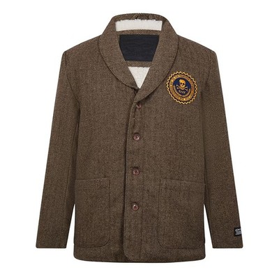 Levi's Blazer Jacke Herren Sherpa Gefüttert Fischgrät Skull Patch XJ8 Größe XL