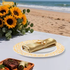 50pcs Antique Charger Plates, Charger Plates Decorative Plate For Table Dinner