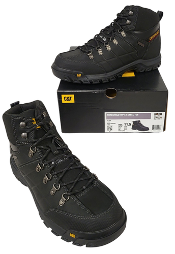 Cat Footwear US Mens 11.5 Wide Black Threshold Waterproof Steel Toe Work Boot