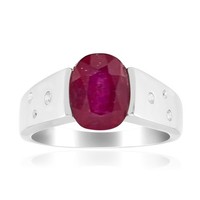Cavill Rubin Ring 2,07Ct Madagaskar Antikschliff Platin Silber Damen-