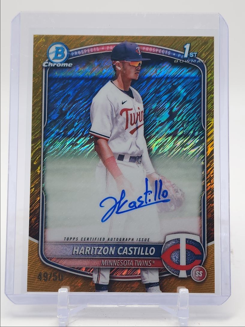 HARITZON CASTILLO 2025 BOWMAN CHROME 1ST GOLD SHIMMER TWINS AUTO /50 Q3917