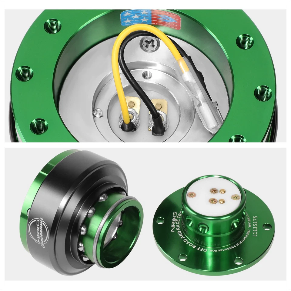 NRG Innovations SRK-200GN-TI Gen 2.0 Steering Wheel Quick Release Adapter Green - Image 3 of 4