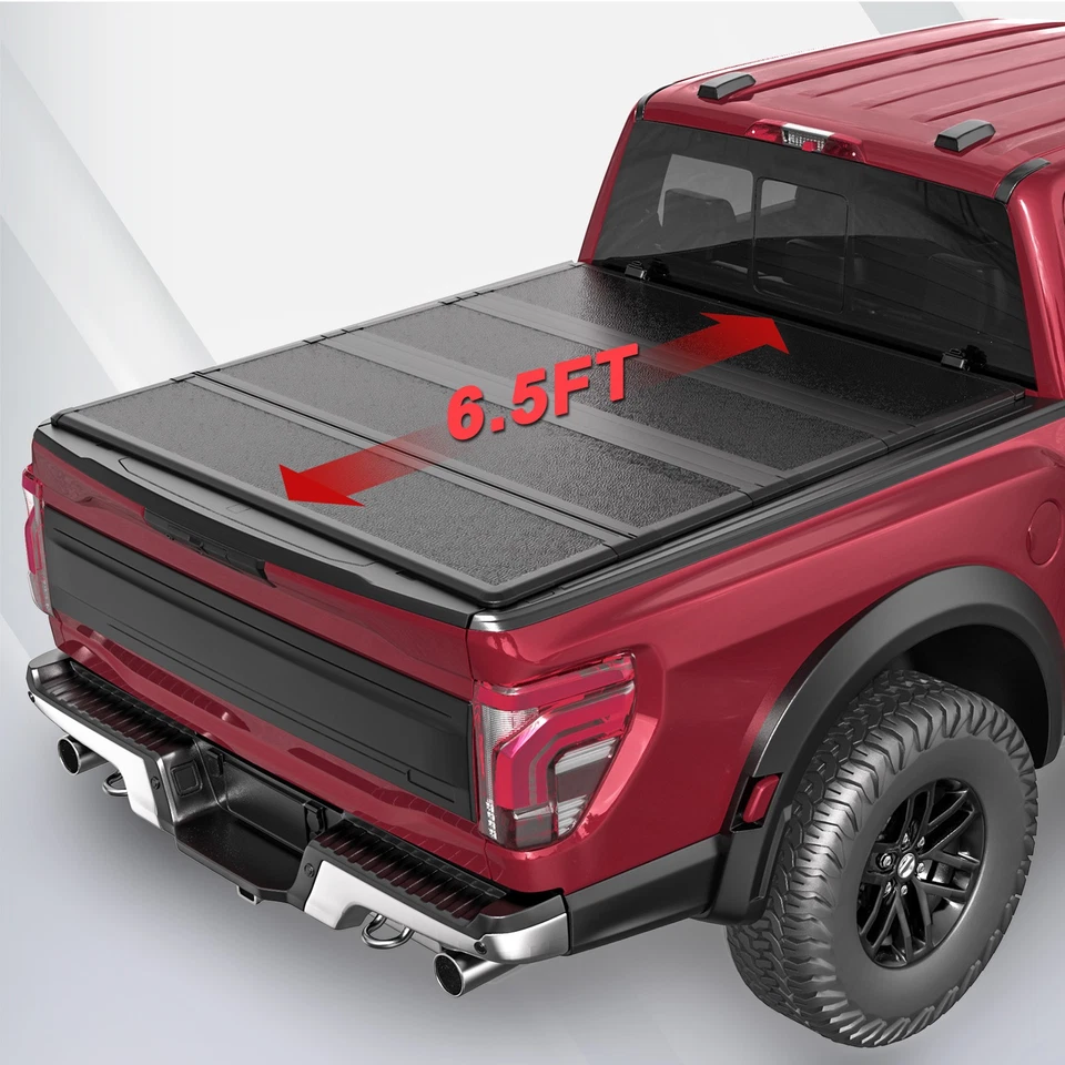 6.5FT 4FOLD FRP Hard Tonneau Cover For 07-13 Chevy Silverado Sierra 1500 2500HD Foto 2 de 4