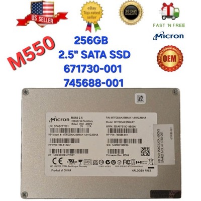 Micron M550 256GB 2.5'' SATA 6Gb/s SSD - HP Spare 671730-001 / 745688-001