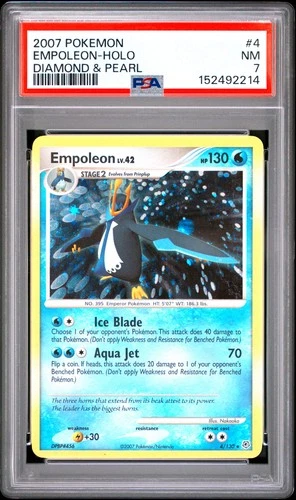 2007 POKEMON DIAMOND & PEARL #4 EMPOLEON-HOLO PSA 7