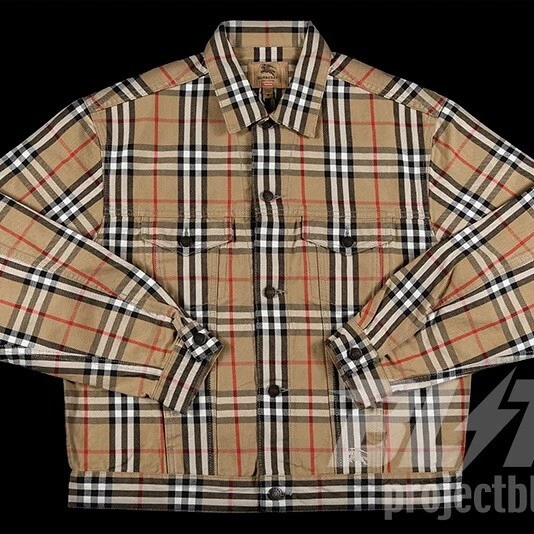 VESTE CAMIONNEUR DENIM SS22 SUPREME X BURBERRY BEIGE TAILLE S SMALL 2022