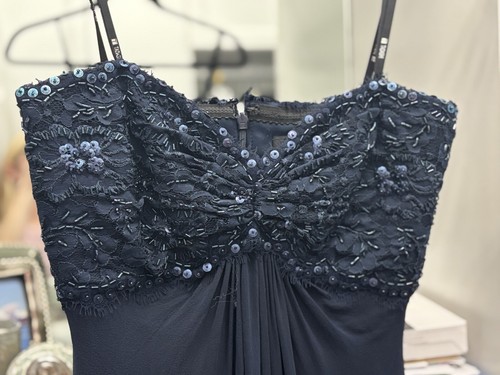 Tadashi Navy Blue Strapless Gown 2 - Picture 3 of 7