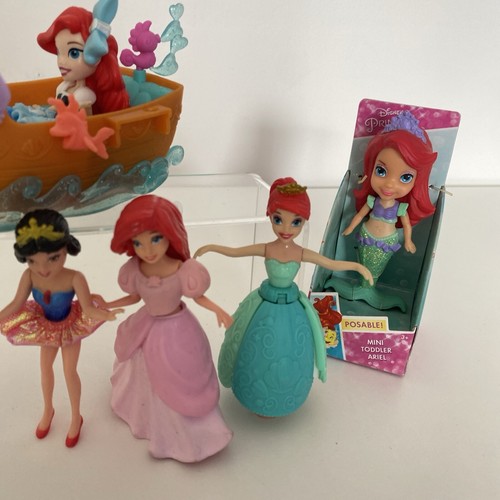 Disney Princess x 4 Ariel Bundle + Boat & Snow White Cinderella Mermaid Figures - Picture 15 of 24