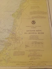 Vintage 1979 Florida Tampa Bay Weeki Wachee Nautical Fishing Costal Decor Map