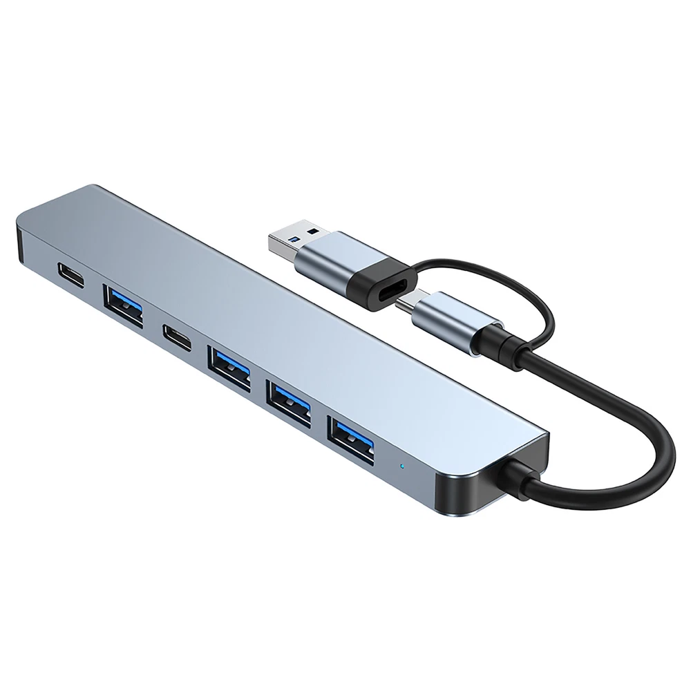 USB HUB Docking Station 7 in 2 USB-C USB-A Male to USB 3.0 USB 2.0 Female Adapte