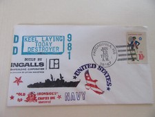U.S. Destroyer John Hancock (DD-981) Keel Laying Cachet US Navy Cover 1-12-1976