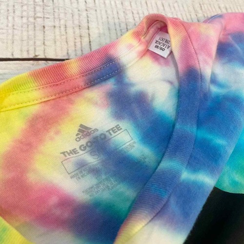 Adidas Custom Handmade Rainbow Tie Dye/Black Logo "The Go-To Tee" - Size Small - Bild 11 von 12