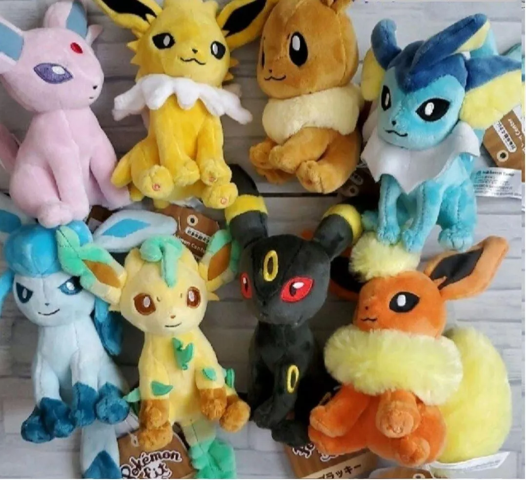 Pokemon Plush Eevee & Umbreon SITTING CUTIES Stuffed Toy Pokemon Japan Set  of 2