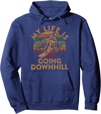 #ad #ad My Life Is Going Downhill Snowboard Gift Winter Unisex Hooded Sweatshirt $29.99