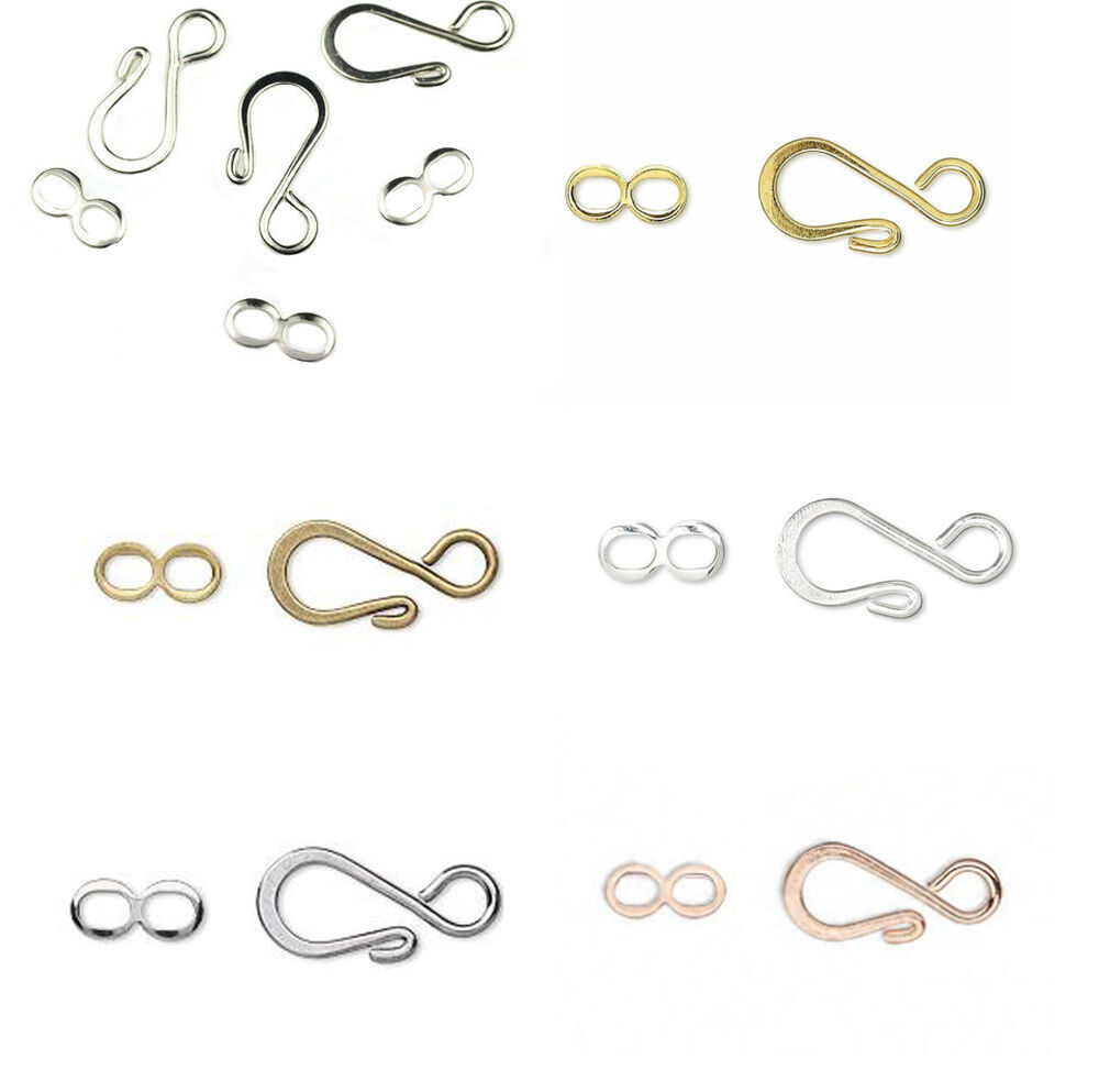 25 Large Hook And Eye Clasps Gold / Silver / Copper / Ant Gold Or Nickel  Plated