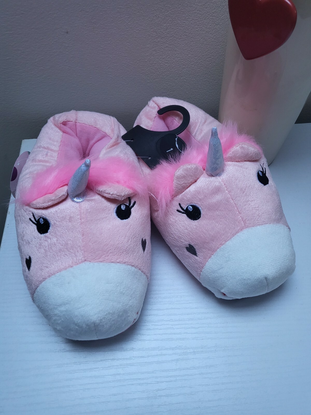 HULLABALOO Girls Unicorn Pink Slippers Warm Winter Cosy Size 1 image 4
