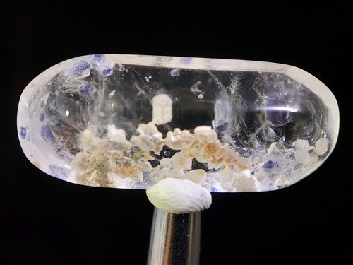 FLUORITE in Clear QUARTZ, Crystal Cabochon - Rare, Gems, Jewelry Making, 47494 - Picture 2 of 5