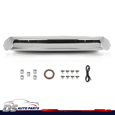Fit For 14-2021 Toyota Tundra Silver Front Upper Hood Bulge Molding Grille Trim
