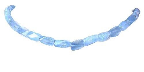 152 cts brin de perles bleu calcédoine naturelle 15 pouces | 13,5 x 6,5 mm à 10 x 6 mm | - Photo 1/5