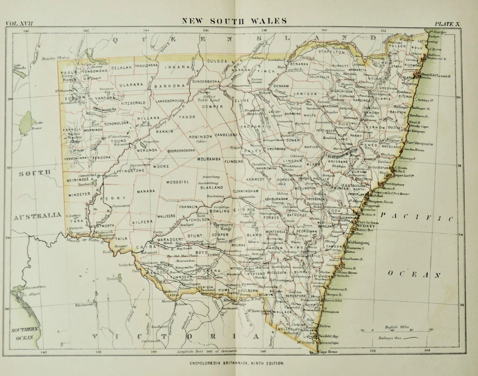 Antique Map / Print NEW SOUTH WALES /  AUSTRALIA / SIDNEY/ 1886 - Image 2 of 2
