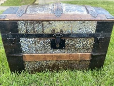 19th Century Domed Top Steamer Trunk Circa 1879