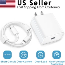 20W PD Power Fast Charger 3FT USB-C Cube Cable for iphone 14 13 12 11 X Pro AB