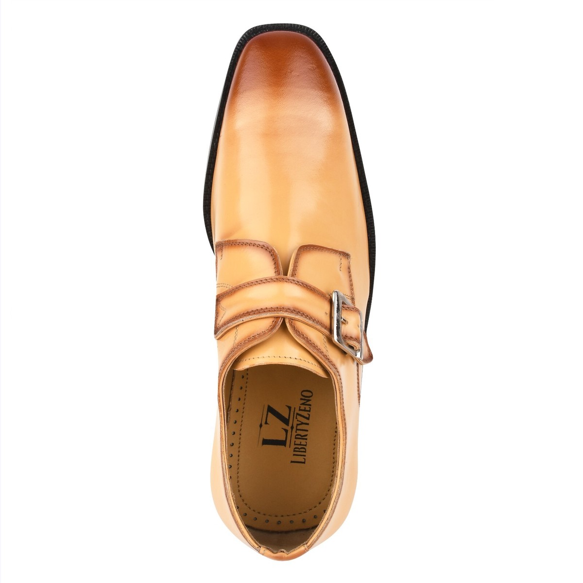LIBERTYZENO Leather Burnished Toe Buckle style Loafer Monk  display picture 3
