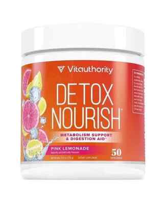 Vitauthority Detox Nourish Metabolism Support Pink Lemonade, 50 Svngs, Exp 01/26